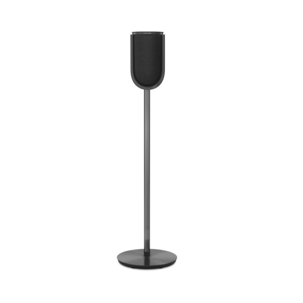 Beolab 8 – Black Anthracite, Grey Melange Fabric Cover, Floor Stand